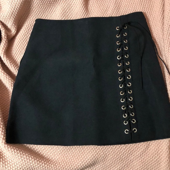 Dresses & Skirts - Black lace up skirt (never worn)